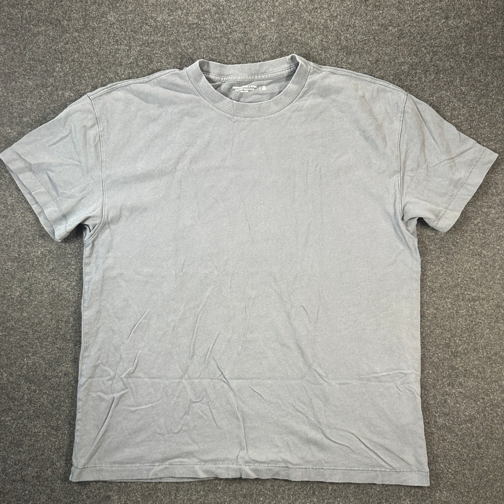 Abercrombie & Fitch Soft AF Essentials Relaxed T-Shirt XL Blue Gray Cotton 0156